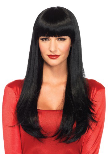 Click Here to buy Black Straight Wig with Bangs from HalloweenCostumes, CDN Funds & Shipping