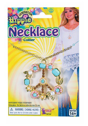 Click Here to buy Deluxe Hippie Peace Sign Necklace from HalloweenCostumes, CDN Funds & Shipping