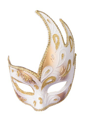 Click Here to buy Adult Gold Half Mask w/Ribbon from HalloweenCostumes, CDN Funds & Shipping