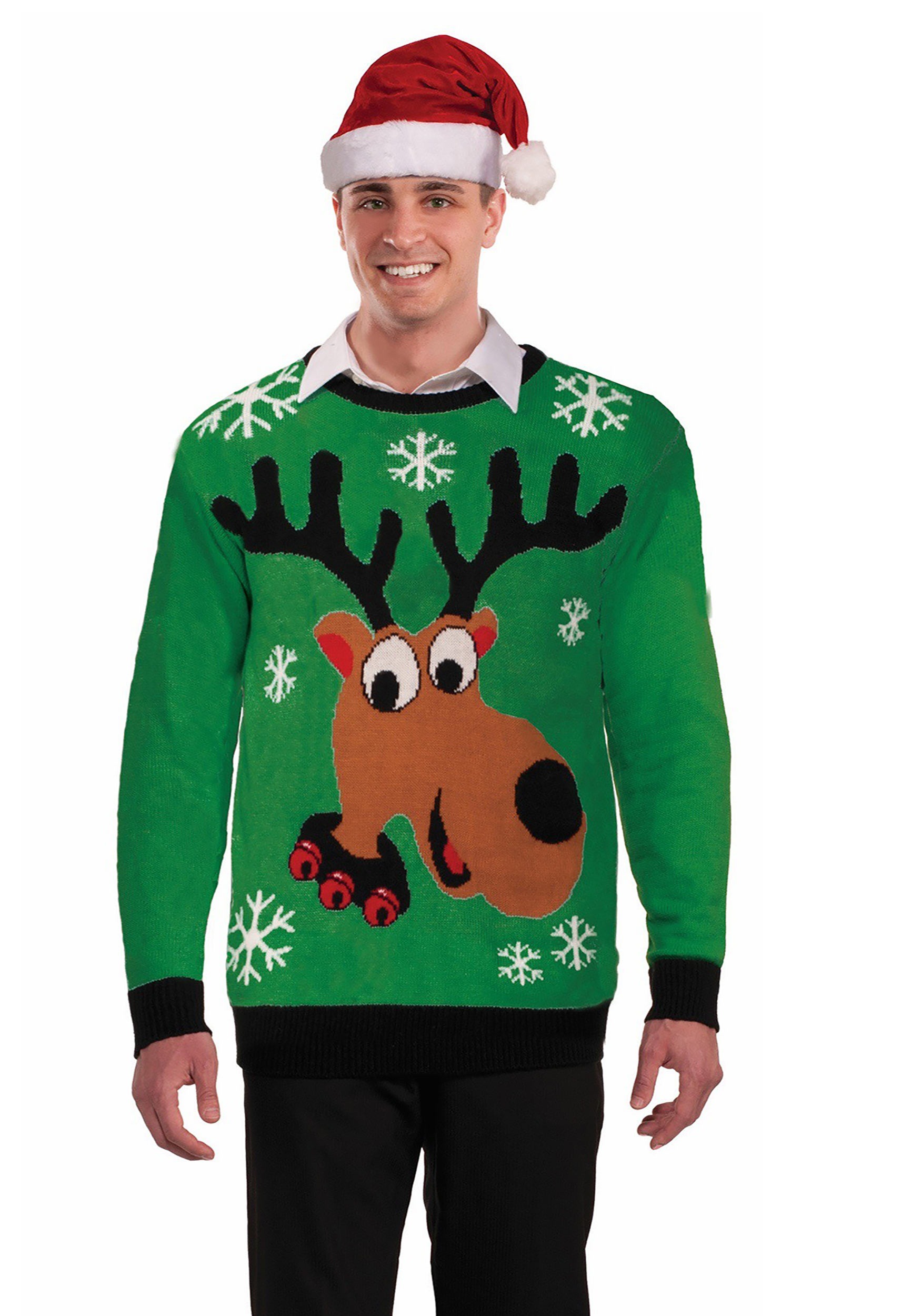 Forum Novelties Men s Reindeer Novelty Christmas Sweater Multi