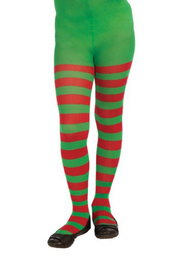 Click Here to buy Kids Red & Green Striped Tights from HalloweenCostumes, CDN Funds & Shipping