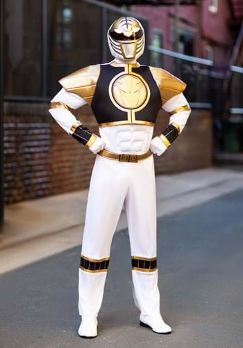 Click Here to buy White Ranger Classic Muscle Adult Costume from HalloweenCostumes, CDN Funds & Shipping