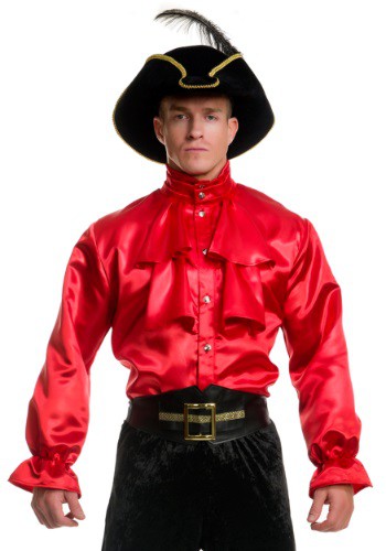 Click Here to buy Mens Red Satin Ruffle Shirt from HalloweenCostumes, CDN Funds & Shipping
