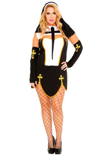 Click Here to buy Womens Plus Size Bad Habit Nun Costume from HalloweenCostumes, CDN Funds & Shipping