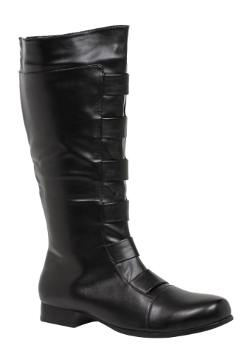 Click Here to buy Adult Black Superhero Boots | Superhero Costume Accessories from HalloweenCostumes, CDN Funds & Shipping