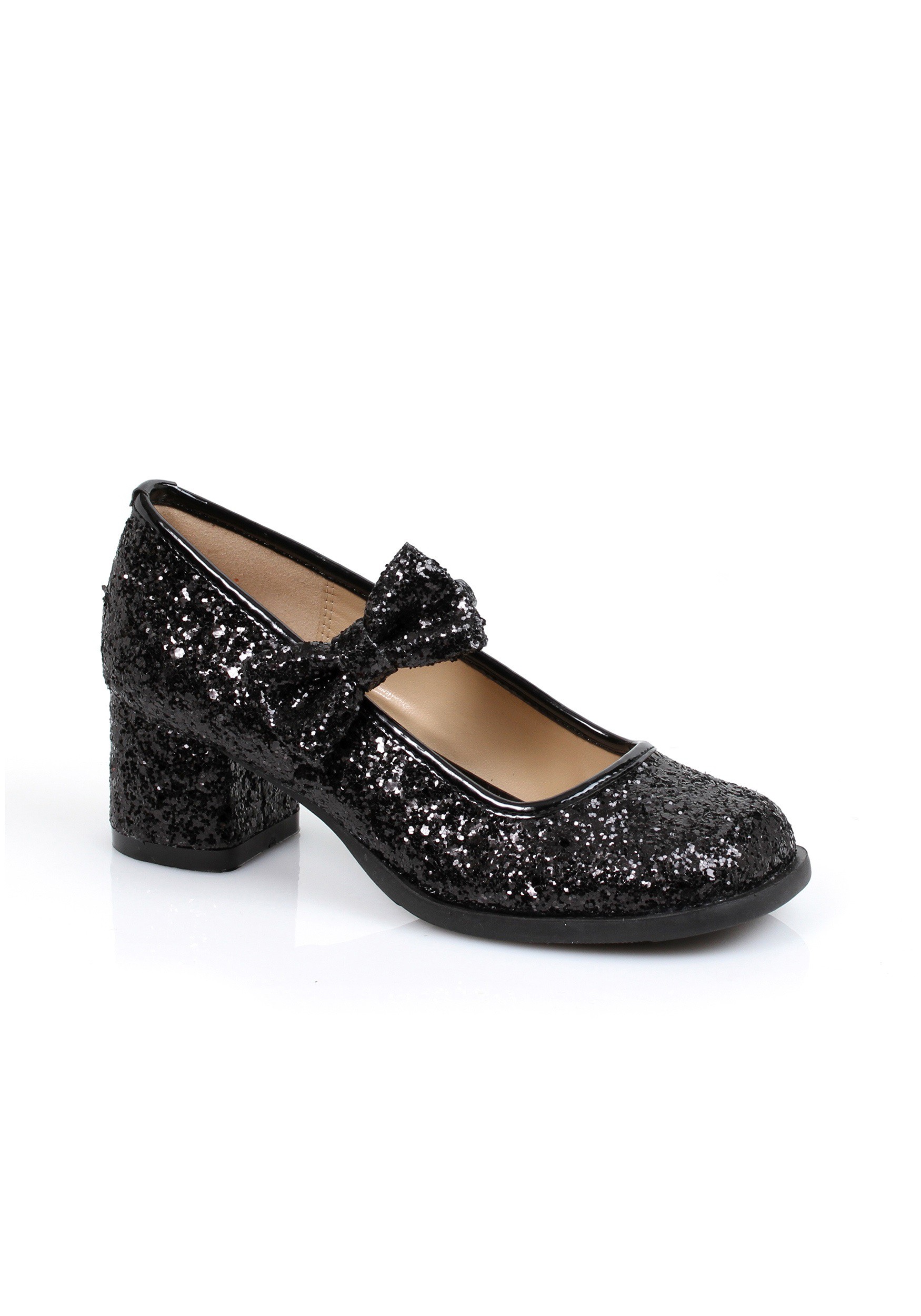 girls black sparkly shoes