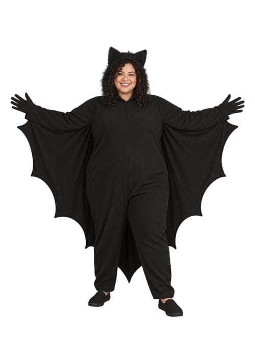 Plus Size Fleece Bat Adult Costume New Main