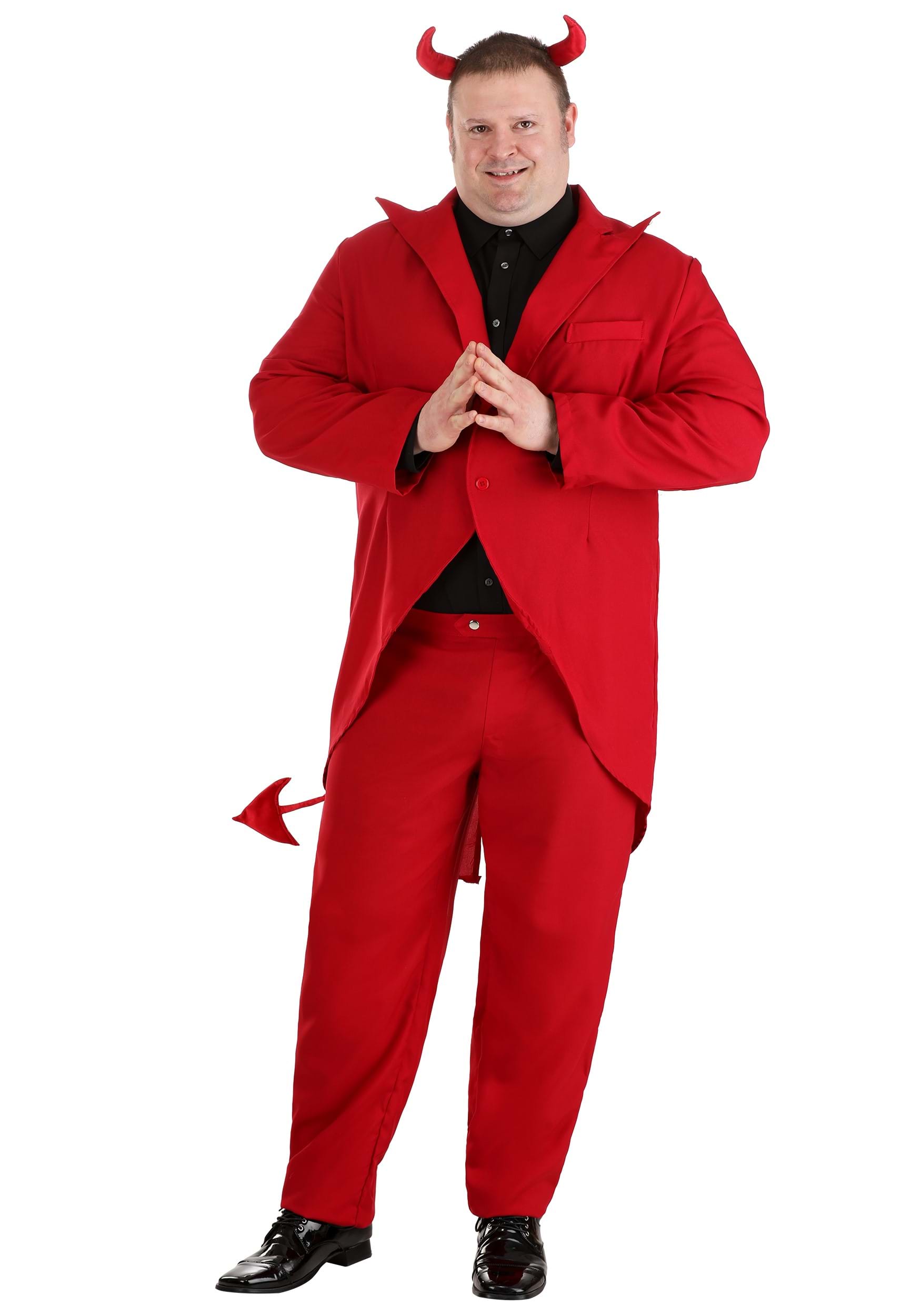 Plus Size Red Suit Devil Men's Costume