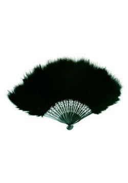 Black Marabou Feather Fan