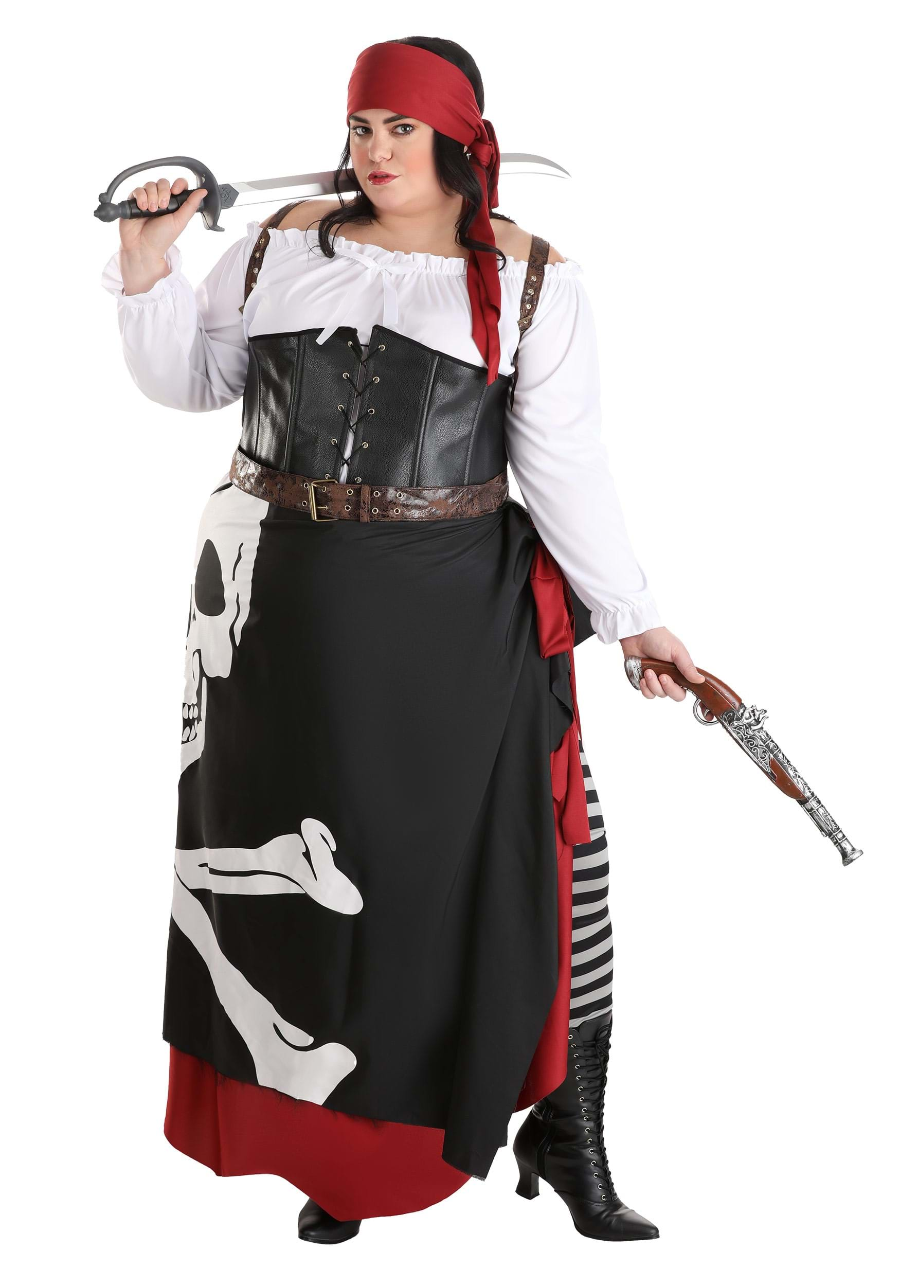 Plus Size Womens Pirate Flag Gypsy Costume 5697