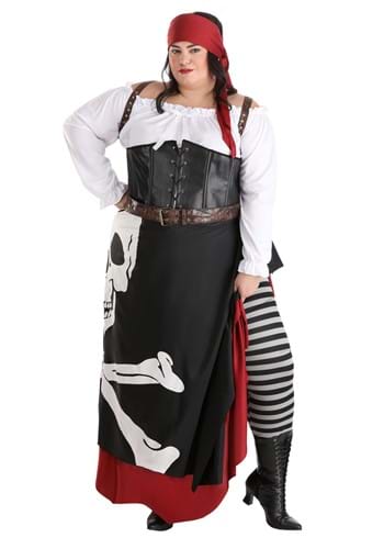 Click Here to buy Plus Size Skeleton Flag Rogue Pirate Womens Costume from HalloweenCostumes, CDN Funds & Shipping