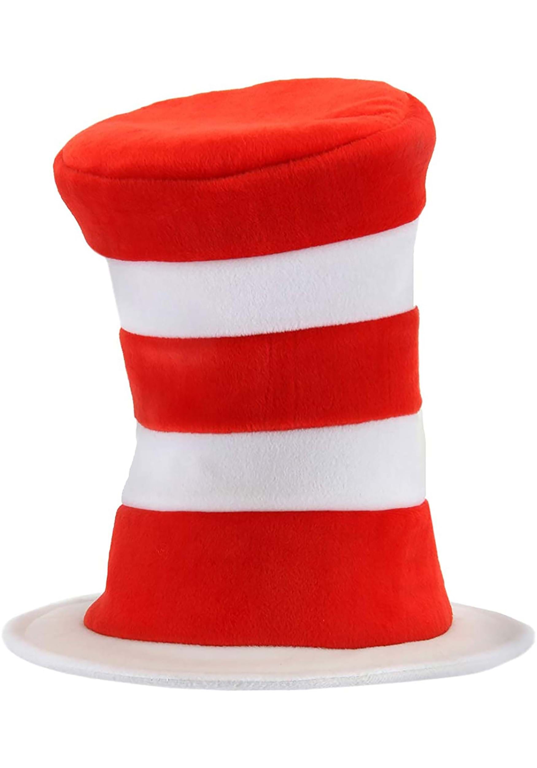 Deluxe Cat In The Hat Plush Velboa Costume Hat For Adults