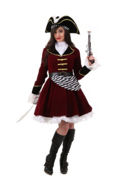 Plus Size Women's Captain Hook Costume with Hat