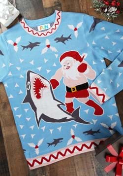 Santa vs Shark Men's Christmas Sweater