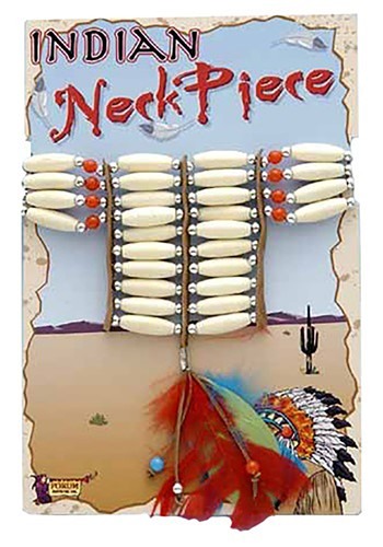 Beaded Indian Necklace w/ Feathers