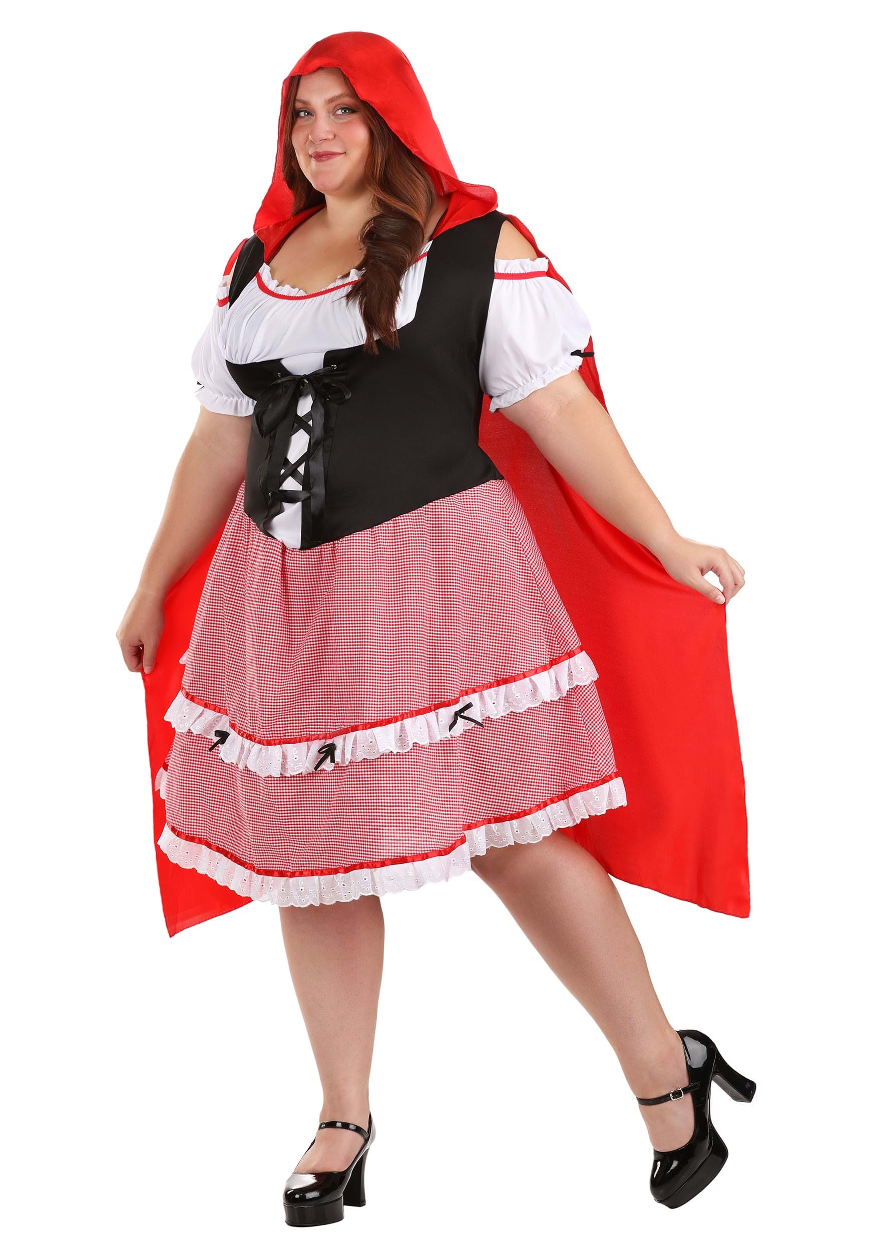Plus Size Knee Length Red Riding Hood Costume , Storybook Costumes