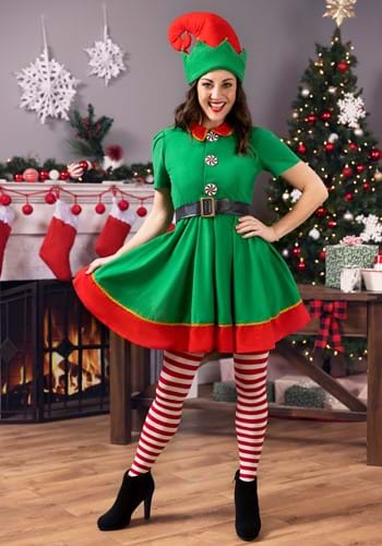 Click Here to buy Womens Holiday Elf Costume from HalloweenCostumes, CDN Funds & Shipping