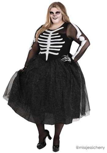 Click Here to buy Womens Skeleton Beauty Plus Size Costume from HalloweenCostumes, CDN Funds & Shipping