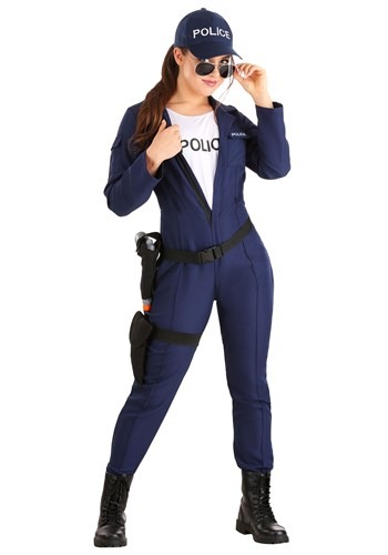 Women's Plus Size Tactical Cop Jumpsuit Costume