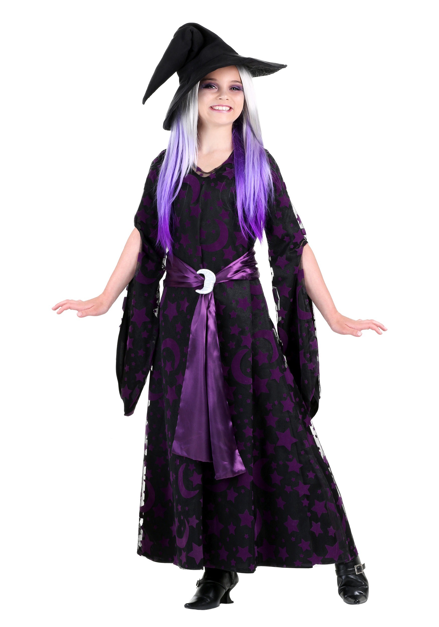 Purple Moon Witch Girl's Costume