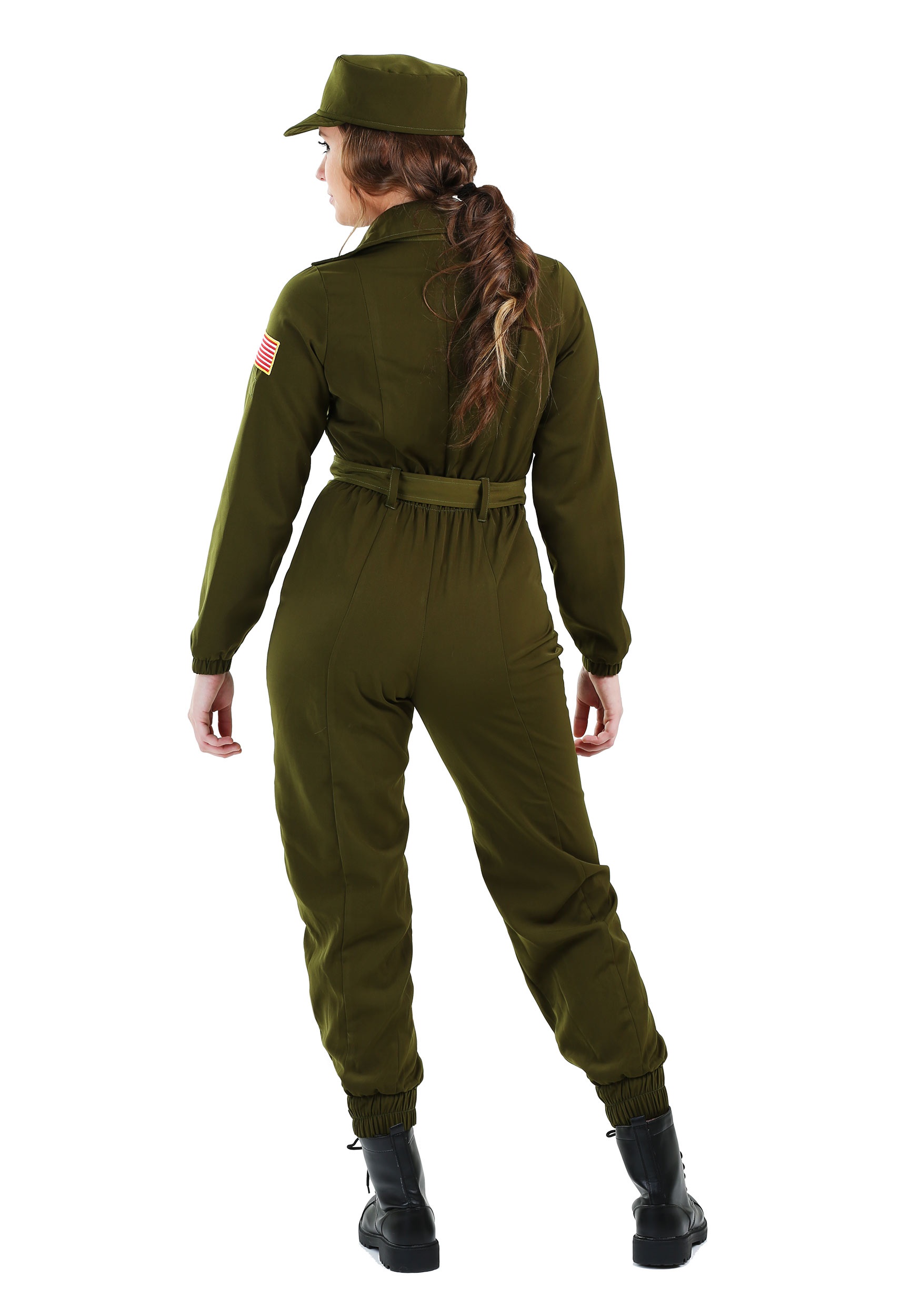 Fun Costumes Women's Army Flightsuit Costume Green X-Small