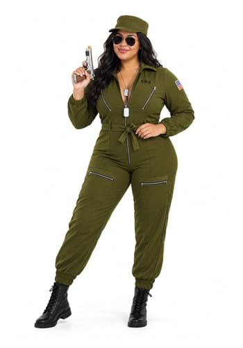 Plus Size Womens Army Flightsuit Costume UPD 1