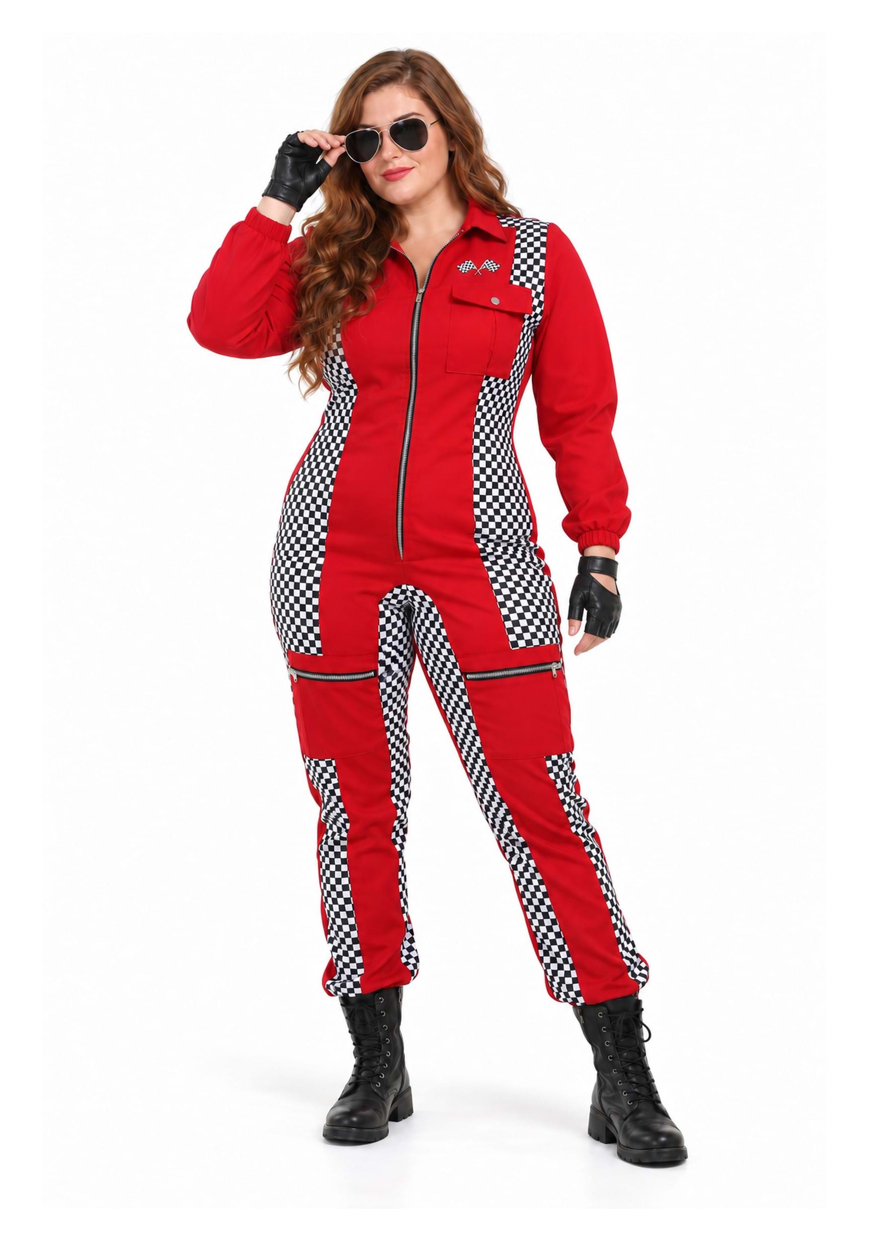 Racer Jumpsuit Plus Size Costume for Women