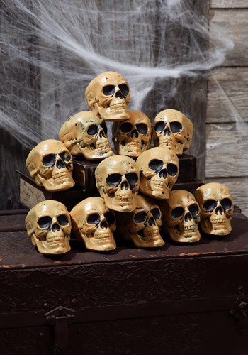 Click Here to buy 12 pc. Bag of Skulls - Skeleton Accessories, Graveyard Decorations from HalloweenCostumes, CDN Funds & Shipping