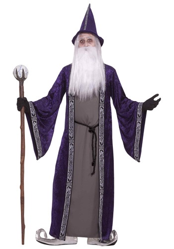 Click Here to buy Adult Purple Wizard Robe Costume from HalloweenCostumes, CDN Funds & Shipping