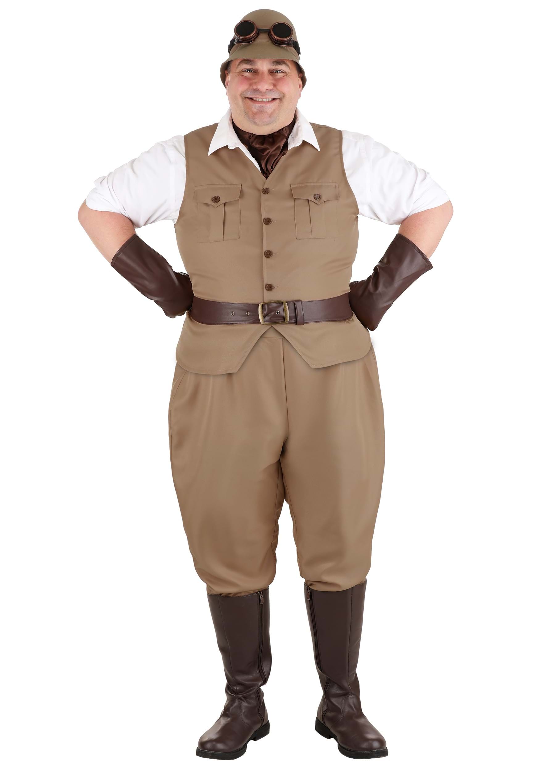 Men's Safari Hunter Plus Size Costume