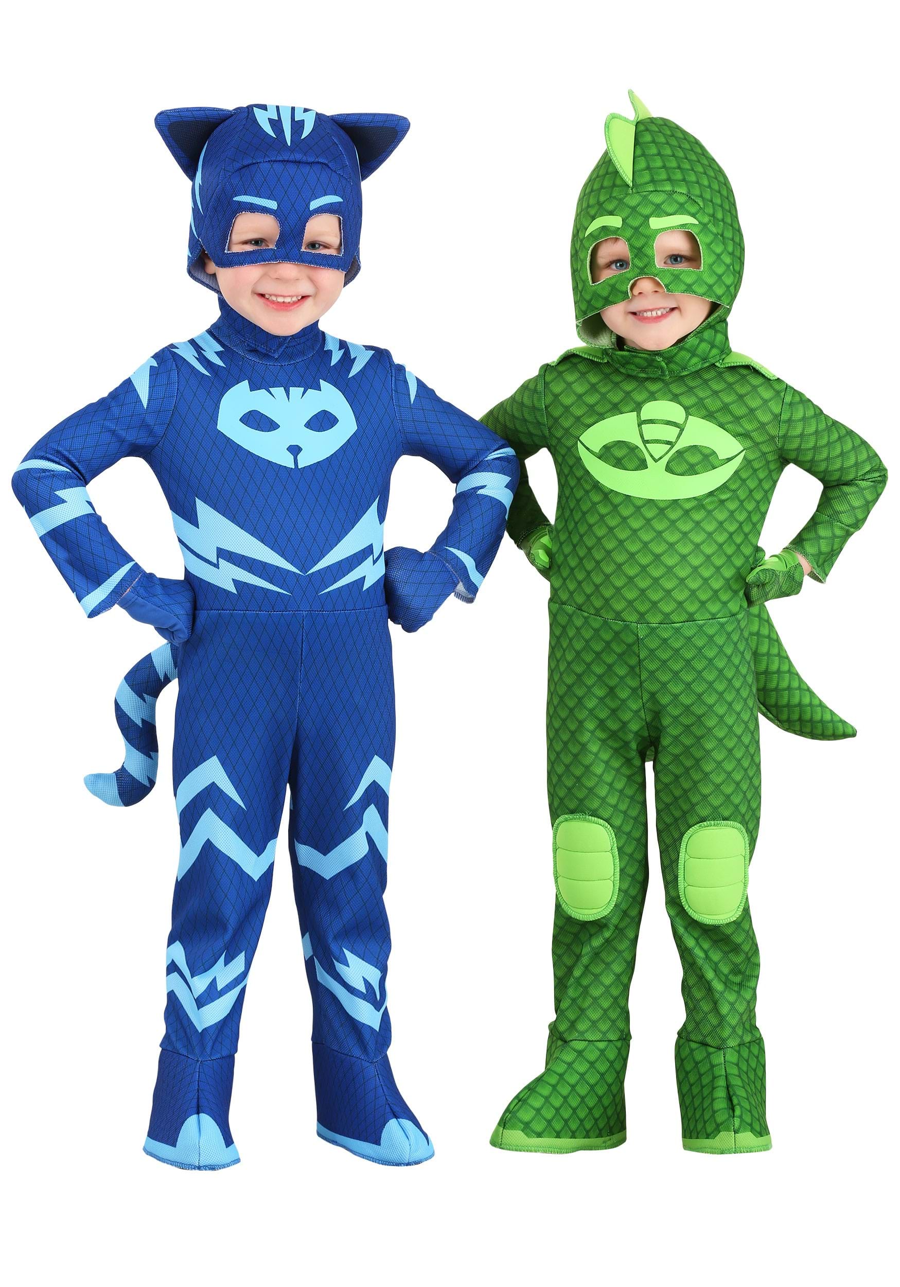 Boys Deluxe PJ Masks Gekko Costume , Kids Halloween Costume