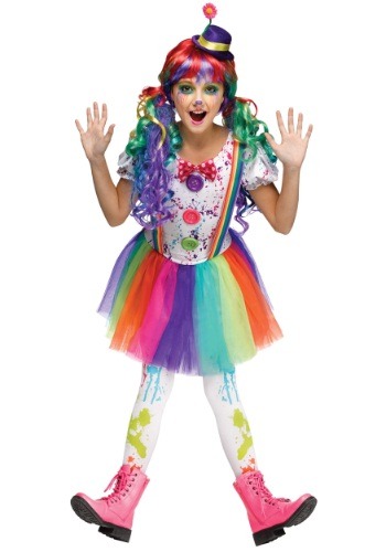 Click Here to buy Girls Crazy Color Clown Costume from HalloweenCostumes, CDN Funds & Shipping