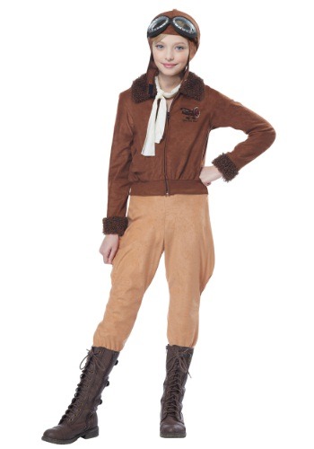 Click Here to buy Kids Amelia Earhart/Aviator Costume | Historical Costume from HalloweenCostumes, CDN Funds & Shipping