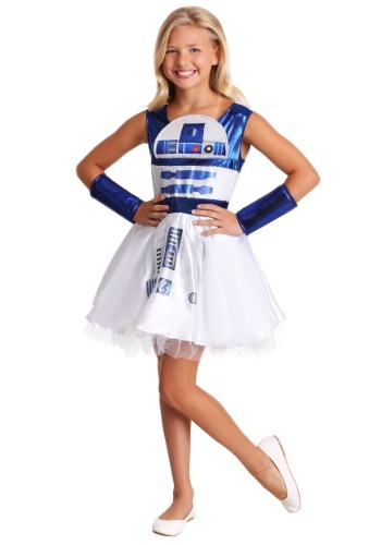 Click Here to buy Girls R2D2 Dress Star Wars Costume from HalloweenCostumes, CDN Funds & Shipping