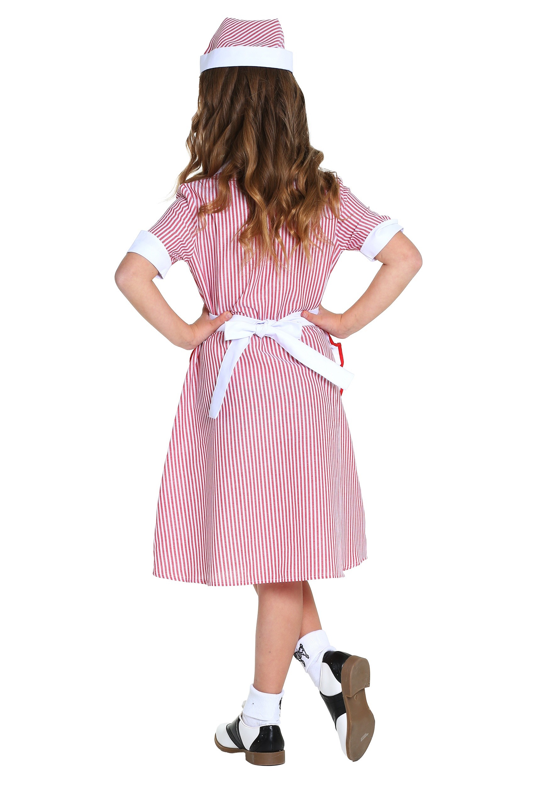 Girl's 50's Car Hop Costume Dress , Decade Costumes