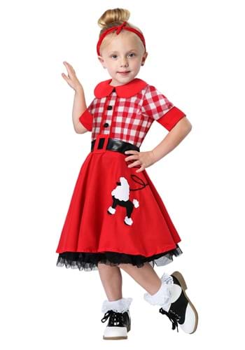 Click Here to buy Girls Toddler 50s Darling Costume Dress | Decade Costumes from HalloweenCostumes, CDN Funds & Shipping