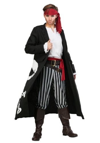 Pirate Flag Captain Plus Size Costume for Men