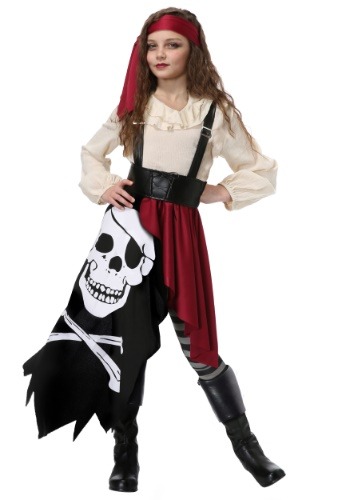 Click Here to buy Skeleton Flag Rogue Pirate Girls Costume from HalloweenCostumes, CDN Funds & Shipping