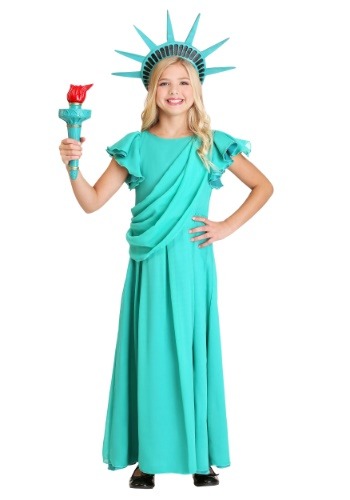 Click Here to buy Girls Statue of Liberty Costume from HalloweenCostumes, CDN Funds & Shipping