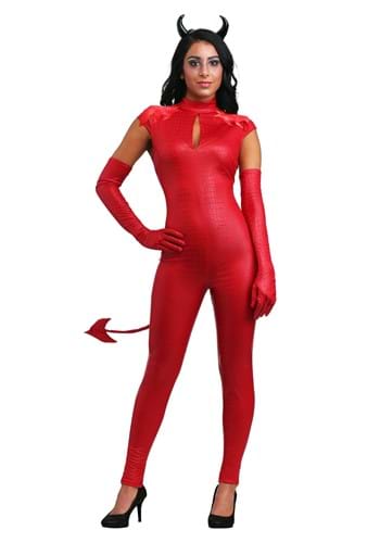 Click Here to buy Devious Devil Womens Costume | Red Hot Jumpsuit from HalloweenCostumes, CDN Funds & Shipping