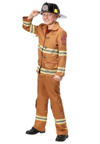 Click Here to buy Firefighter Tan Uniform Kids Costume from HalloweenCostumes, CDN Funds & Shipping