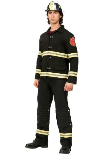 Click Here to buy Black Uniform Firefighter Mens Costume from HalloweenCostumes, CDN Funds & Shipping