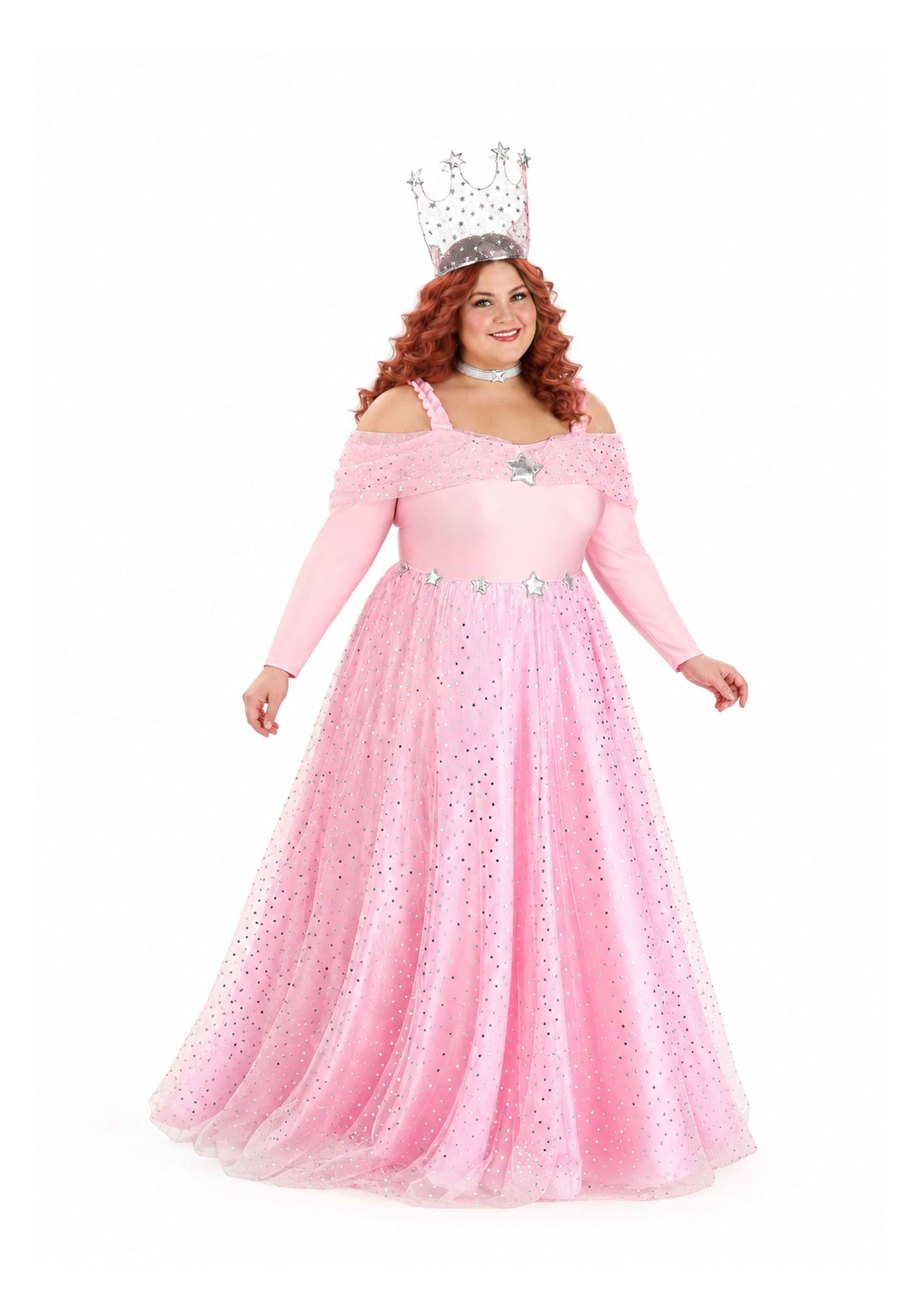Plus Size Pink Witch Dress Deluxe Costume