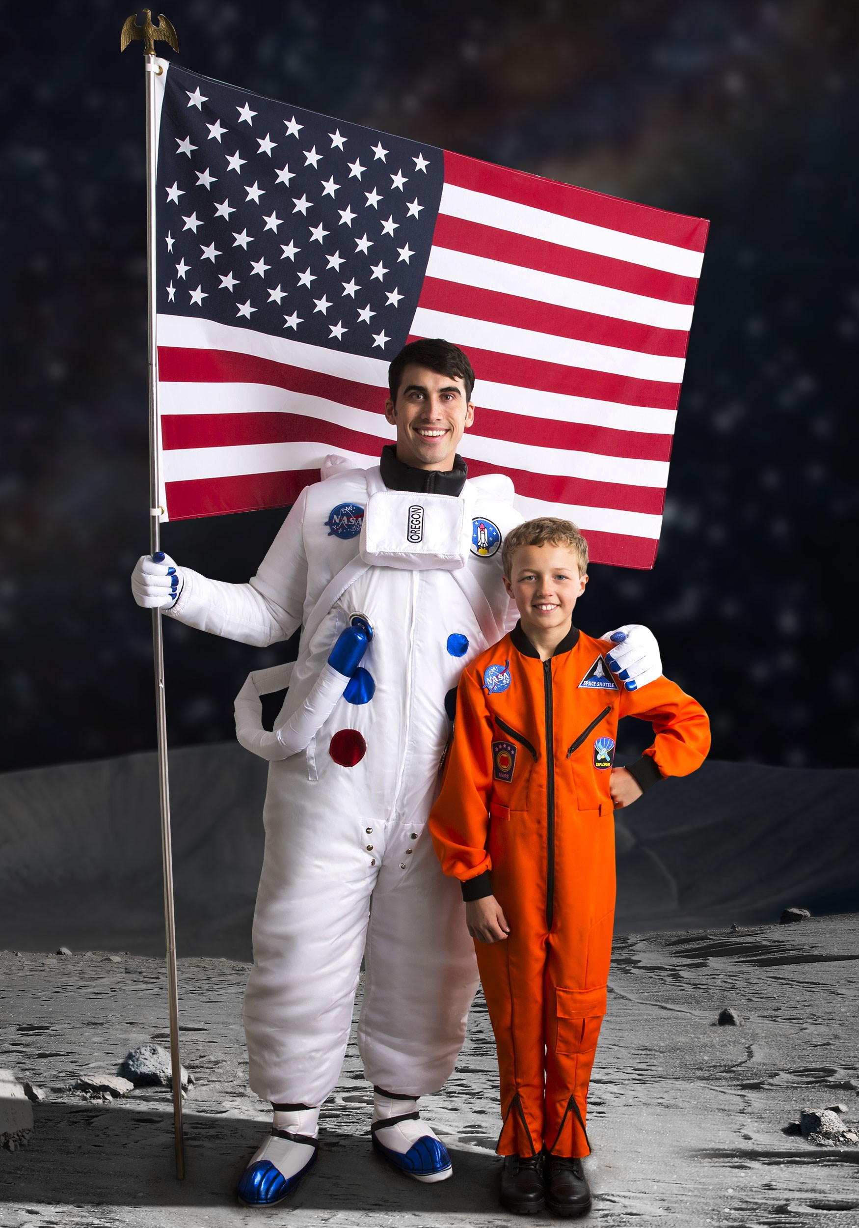 Orange Astronaut Jumpsuit Kid's Costume