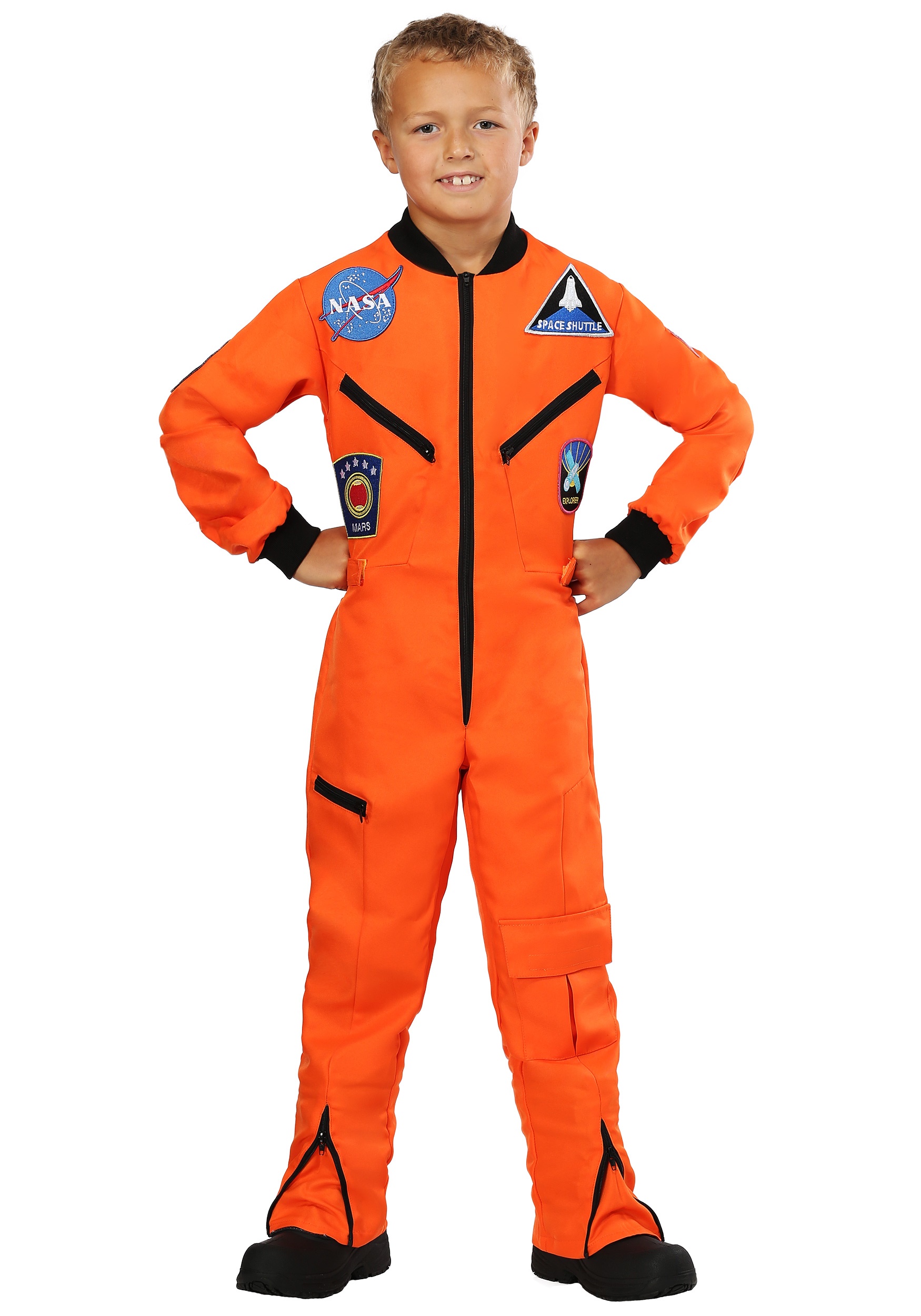 Orange Astronaut Jumpsuit Kid's Costume