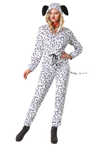 Click Here to buy Cozy Dalmatian Costume Jumpsuit for Women from HalloweenCostumes, CDN Funds & Shipping