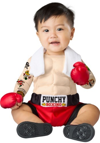 Click Here to buy Boxer Costume for Babys | Baby Boxer Costume W/ Jumpsuit from HalloweenCostumes, CDN Funds & Shipping