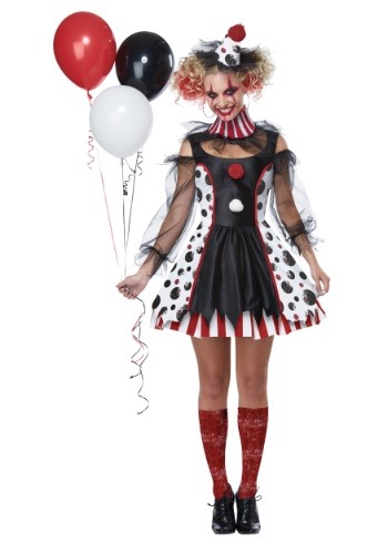 Click Here to buy Creepy Clown Womens Costume from HalloweenCostumes, CDN Funds & Shipping