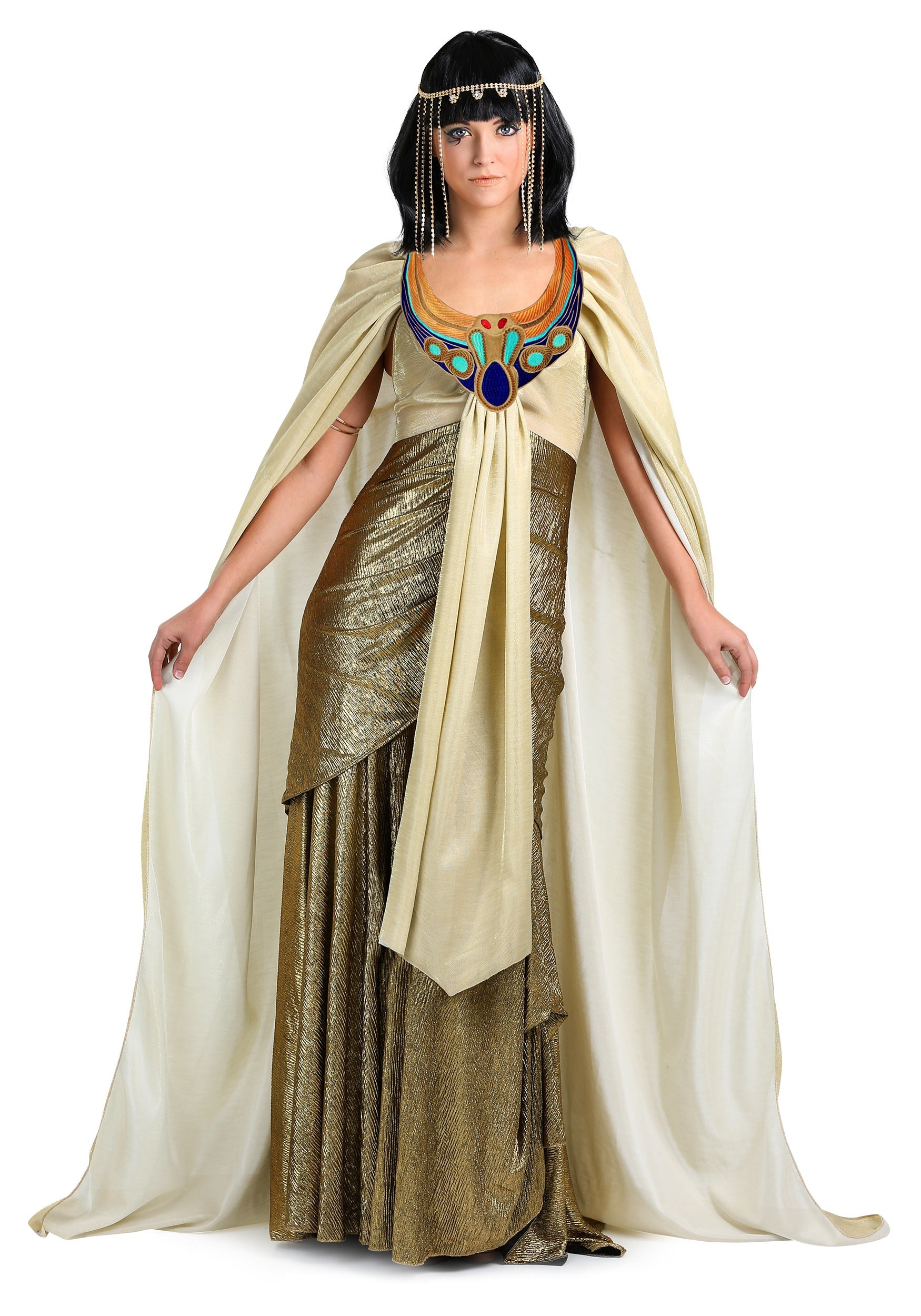 Halloween Women Deluxe Cleopatra Queen Dress Egyptian Goddess Costume US