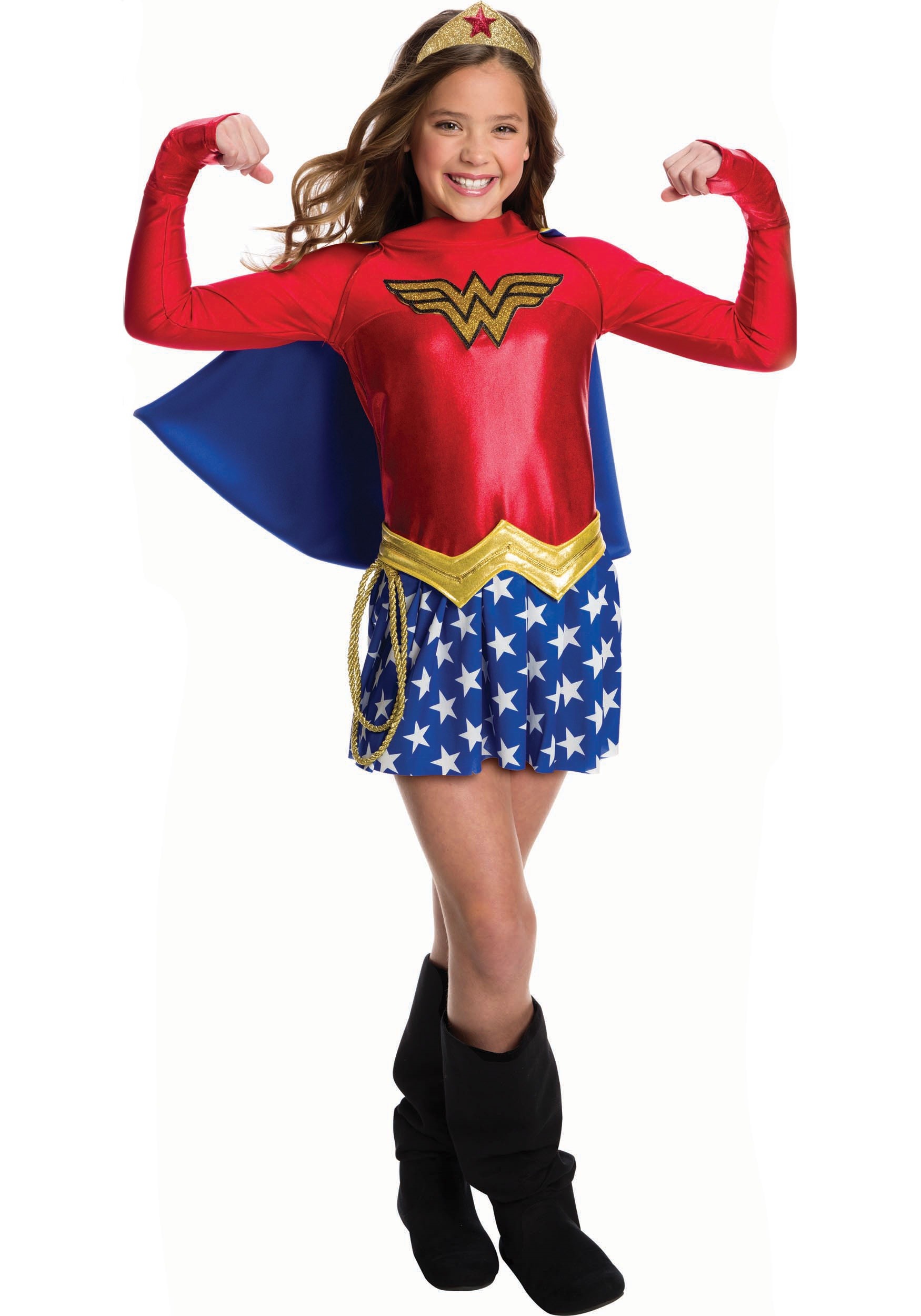 Girls Wonder Woman Costume Children Supergirl Fancy Dress 